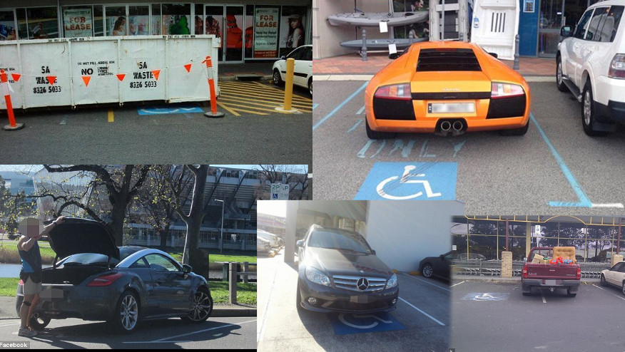 Quelques exemples de parking sauvage sur les places réservées uniquement aux personnes handicapées