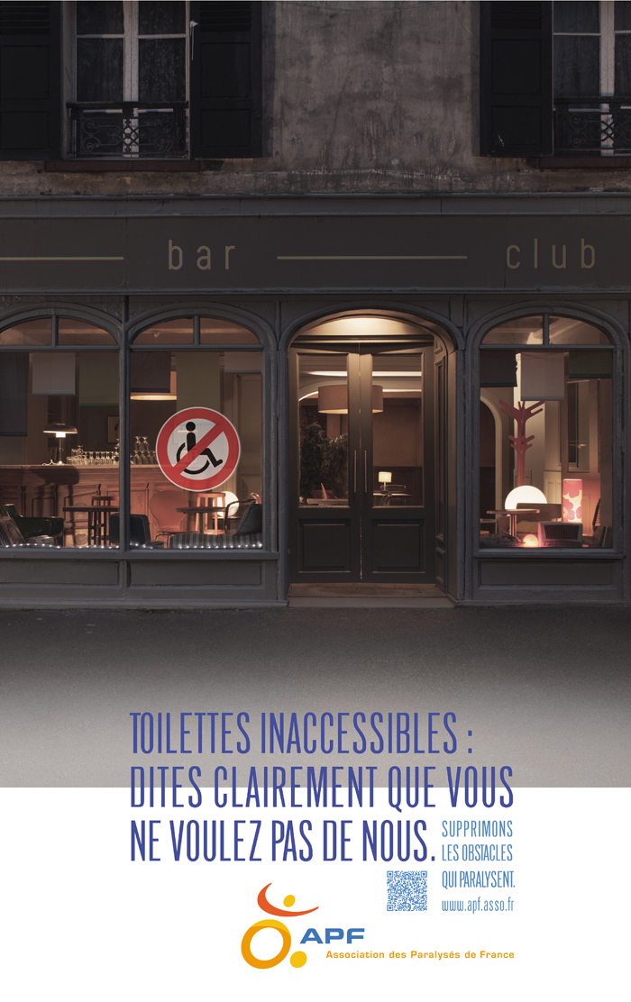 Campagne APF France - Toilettes inacessibles, dtes clairement que vous ne voulez pas de nous !