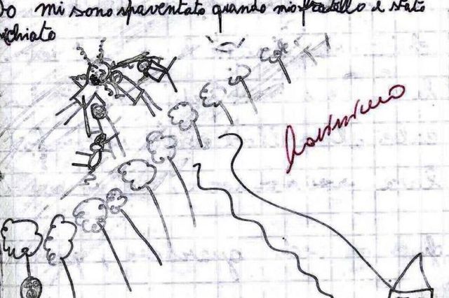 Dessin du drame par le frère de Luca