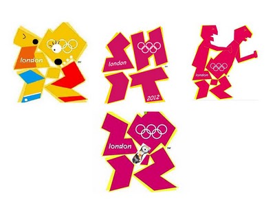 variantes humoristiques du logo officiel Londres 2012