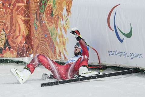 Thomas Hugo, accident sur l'aire d'arrive des Jeux Paralympiques de Sotchi